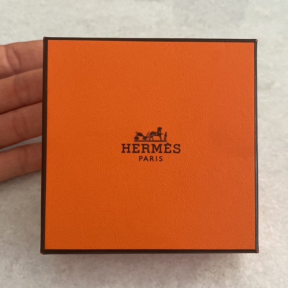 Hermes Caleche Orange Enamel Gold Plated Bangle Bracelet - Picture 7 of 7